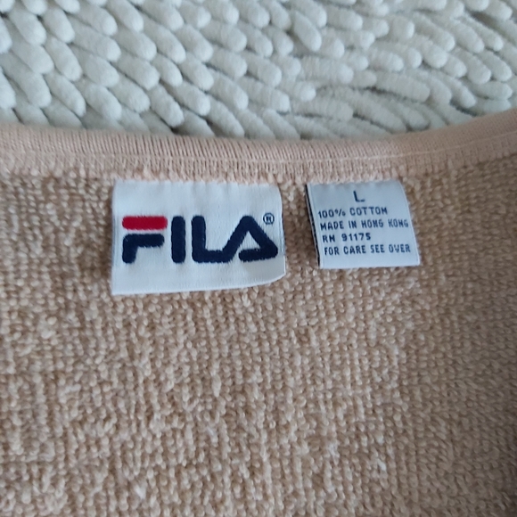 Fila tan terry cloth vest- size large - Picture 6 of 6